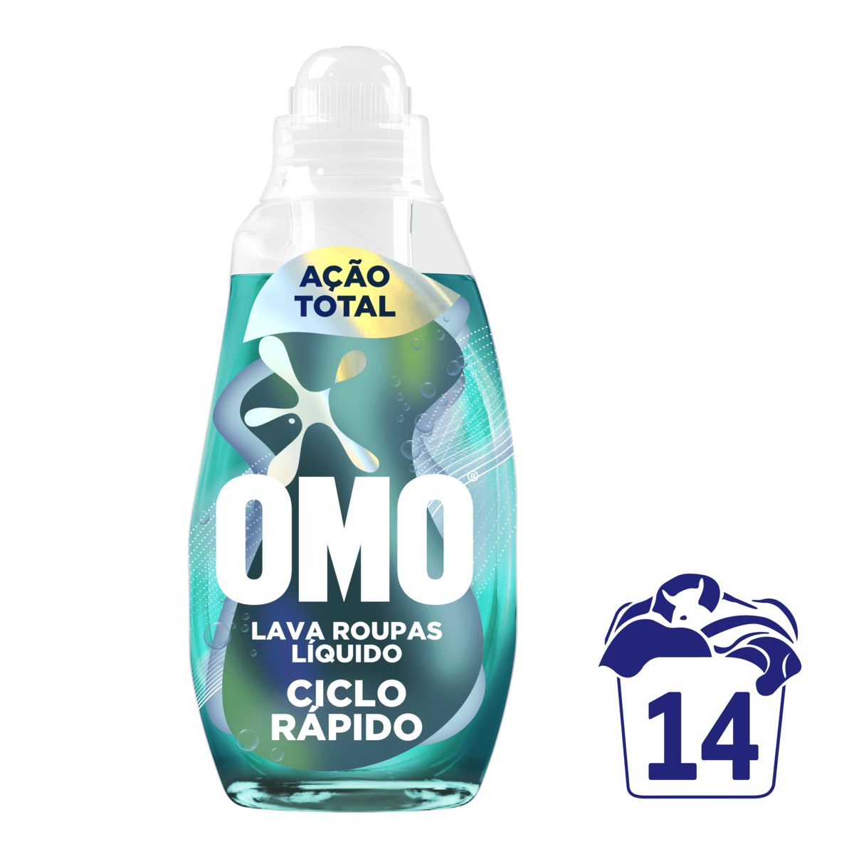 Lava-Roupas Líquido Omo Ciclo Rápido Ação Total 750ml